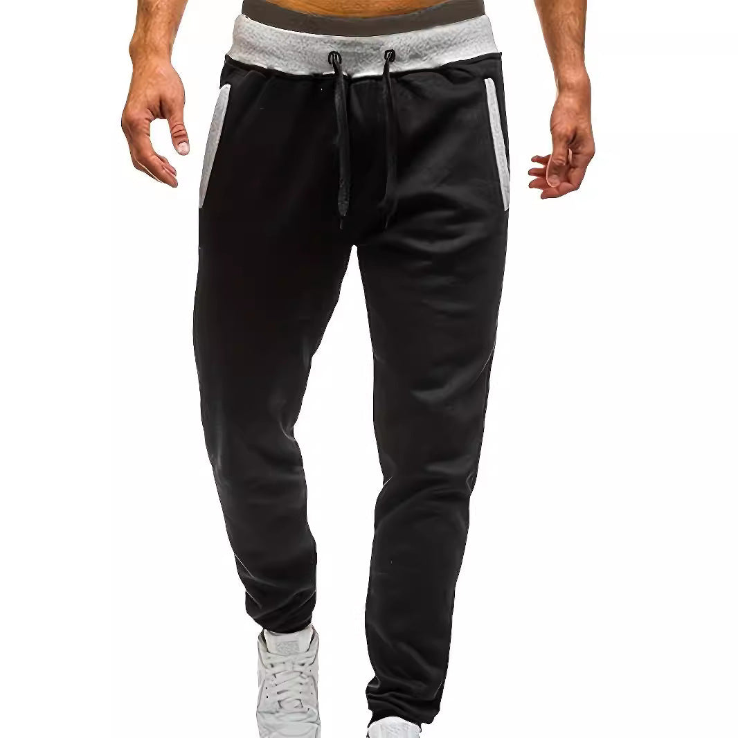 Men's Sporty Leisure Pants with Elastic Waistband and Practical Side Pockets Lisslune