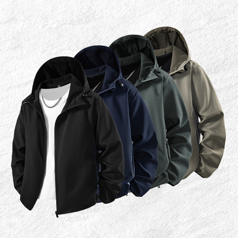 Men's Softshell Jacket with Waterproof Coating and Adjustable Hood Lisslune