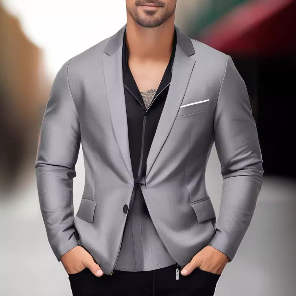 Men's elegant and stylish blazer with contrasting colored lapel Lisslune