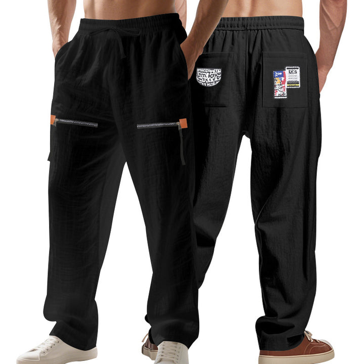 Men's casual cargo pants with practical zip pockets and trendy design Lisslune