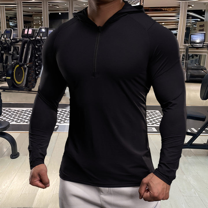 Men's functional shirt with hood and zipper Lisslune