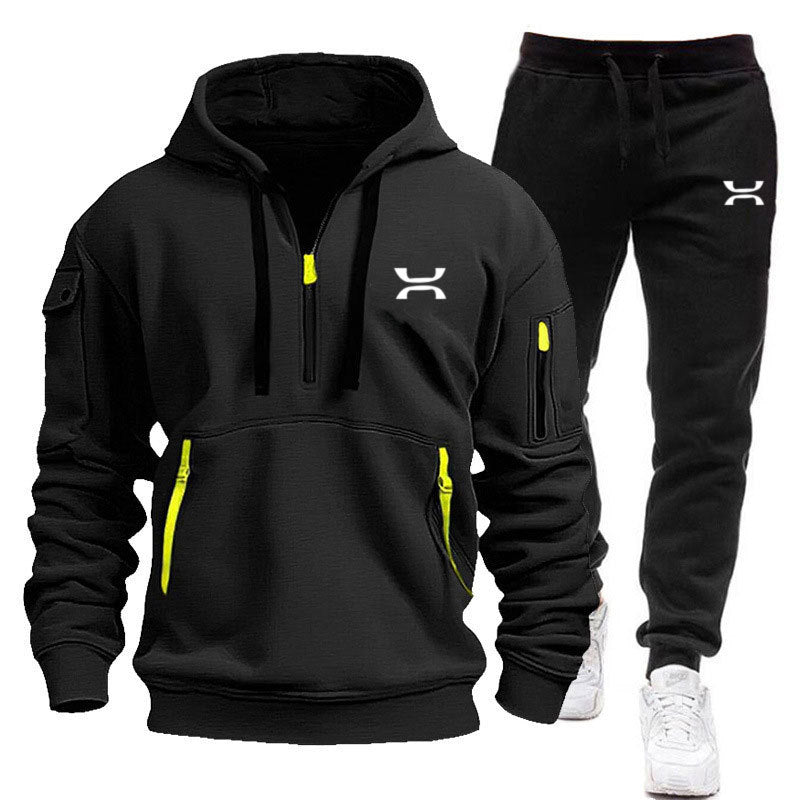 Men's sporty hoodie and tracksuit set with functional pockets and sporty cut Lisslune