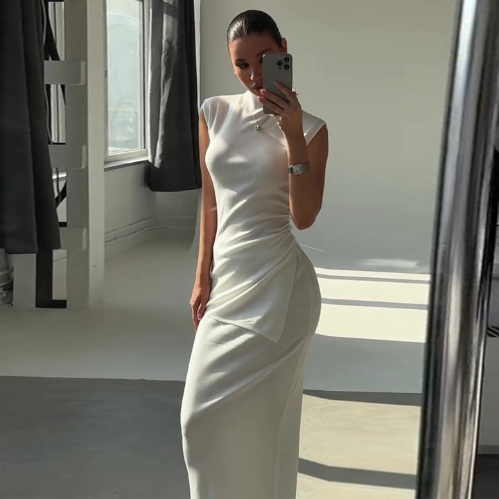 Women's Long Sleeve Dress with Asymmetric Cut Lisslune