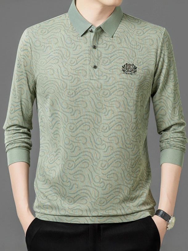Men's polo shirt with modern textured design Lisslune