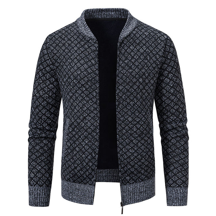 Men's fashionable knit blazer with fine textured pattern Lisslune