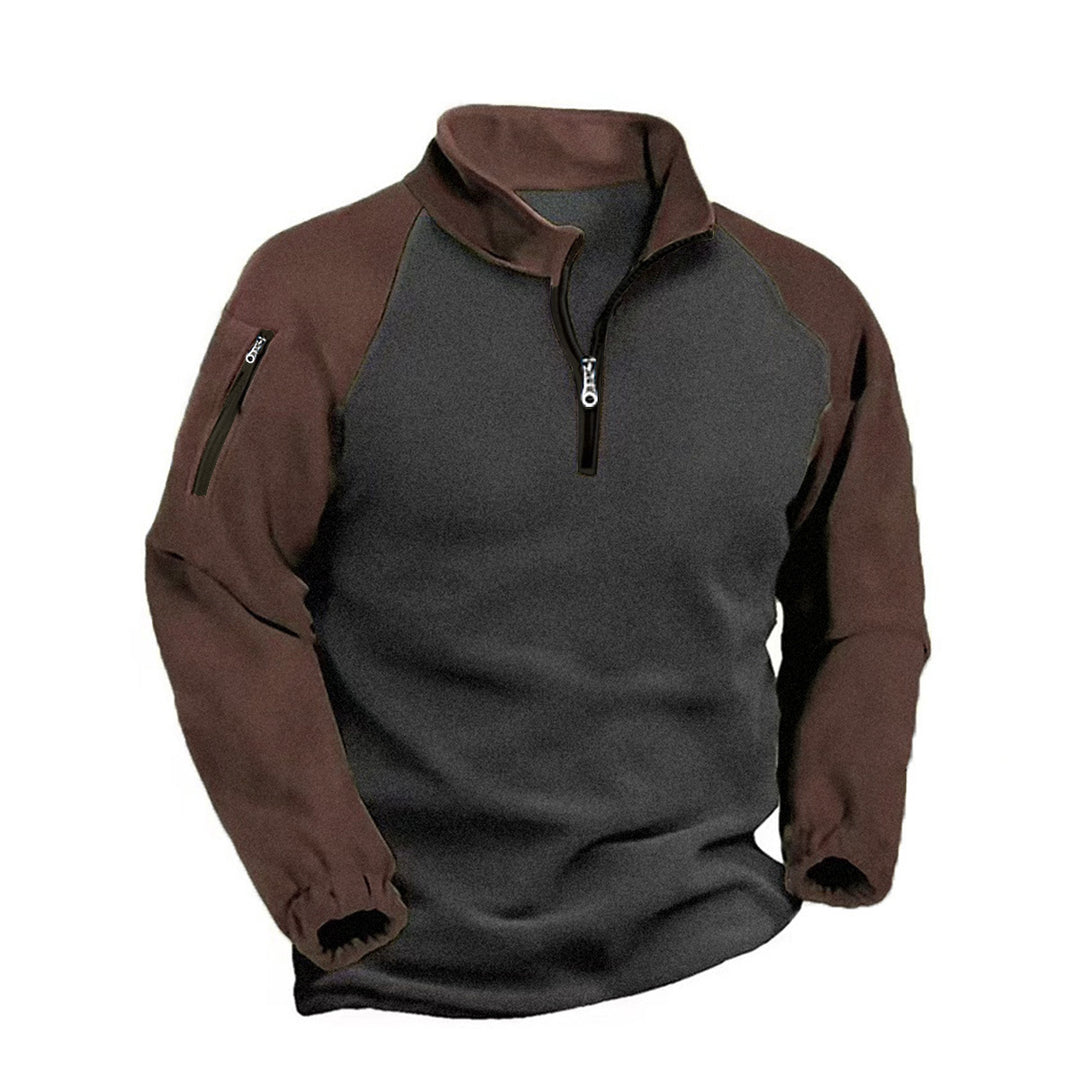 Men's functional fleece jacket with stand-up collar and zipper Lisslune