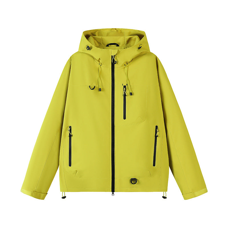Men's Waterproof Outdoor Jacket with Adjustable Hood and Functional Pockets Lisslune