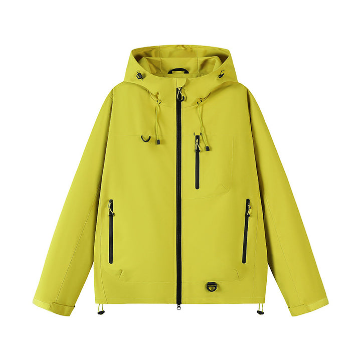 Men's Waterproof Outdoor Jacket with Adjustable Hood and Functional Pockets Lisslune