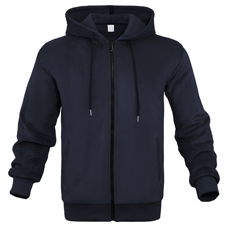Men's fleece hoodie jacket with full zipper and practical pockets Lisslune