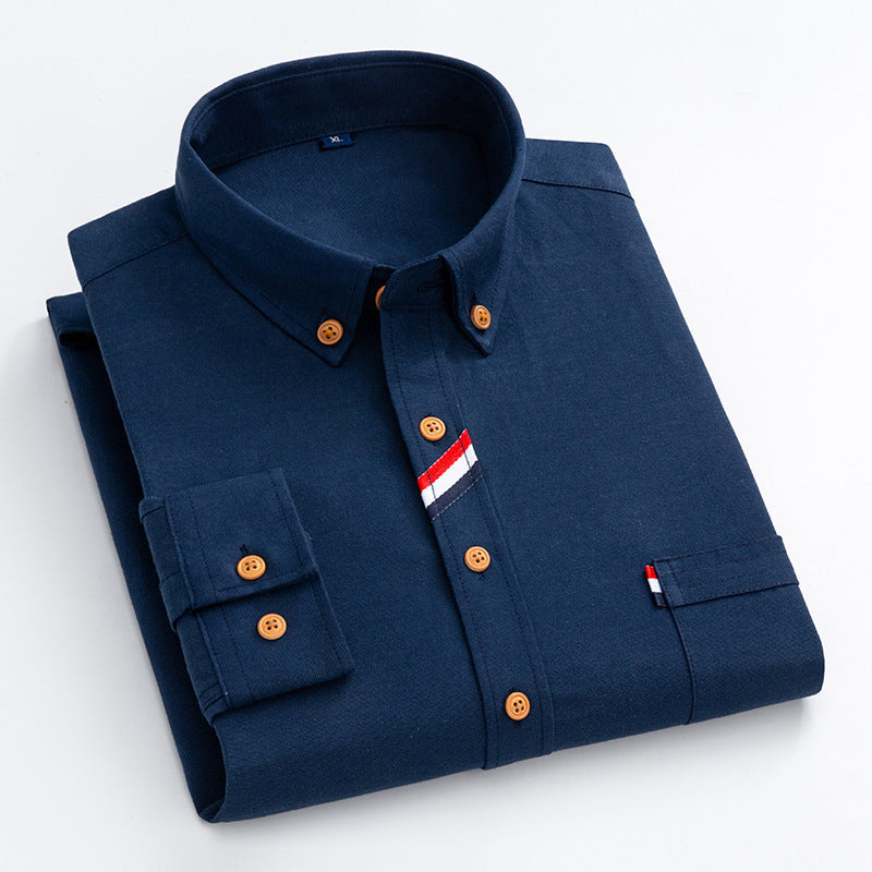 Men's Chambray Shirt with Textured Fabric and Stylish Contrast Details Lisslune