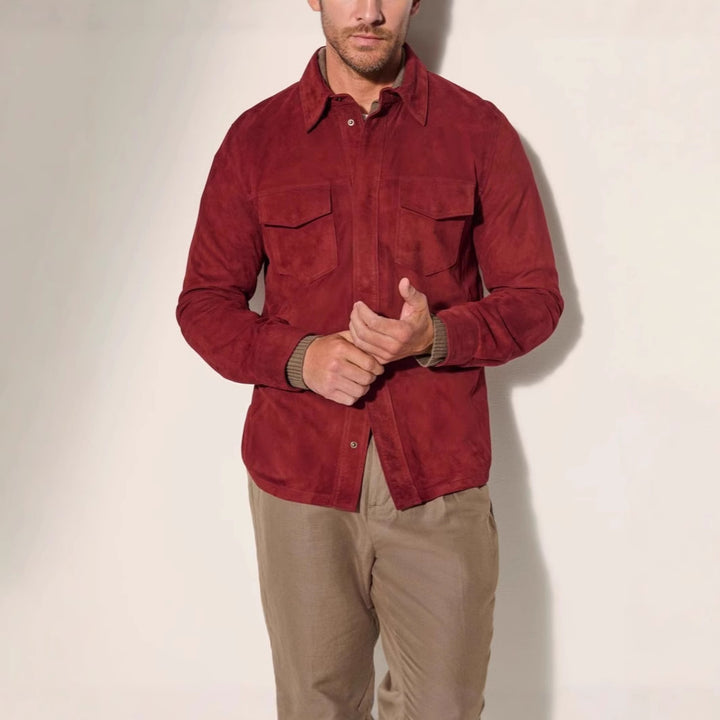 Men's Suede Jacket with two attached pockets and modern cut Lisslune
