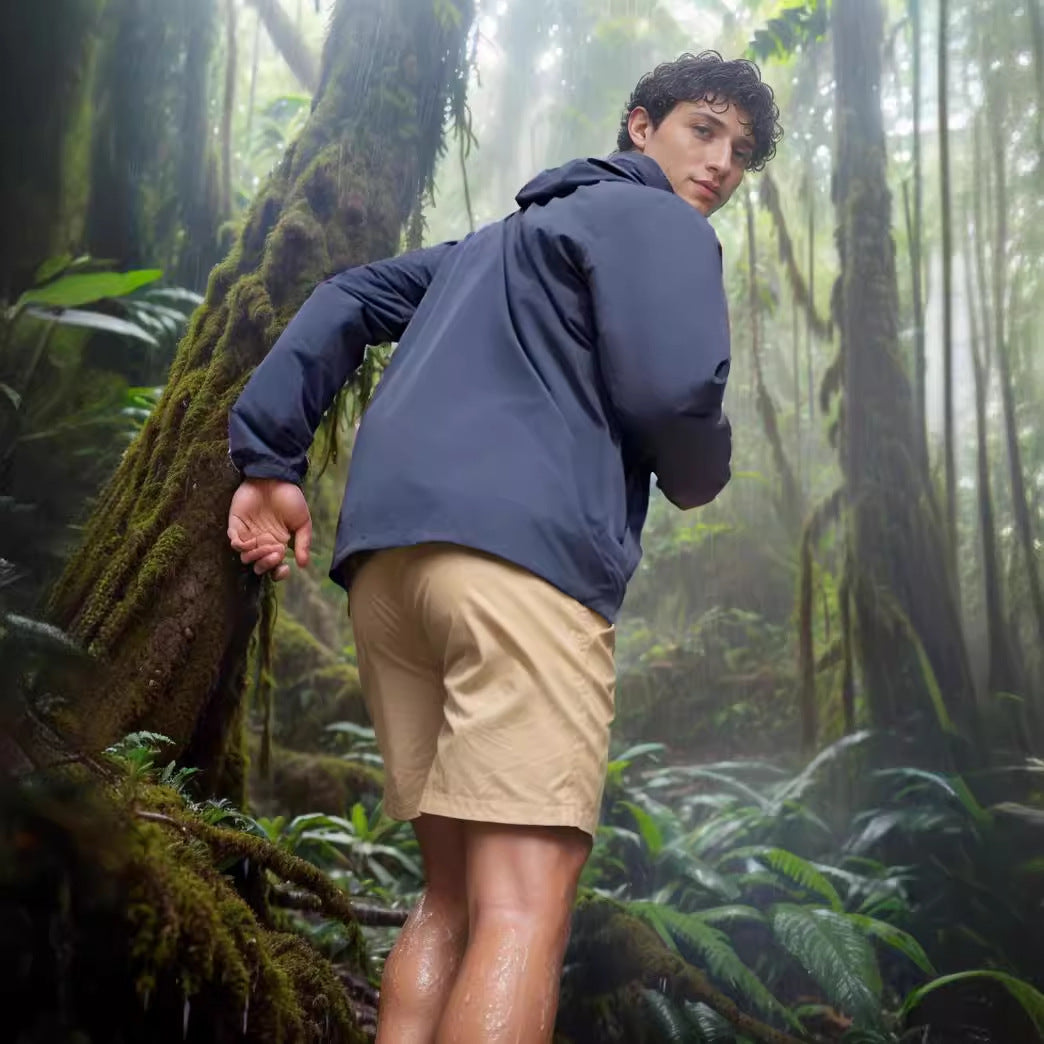 Men's weatherproof utility jacket with adjustable hood system Lisslune