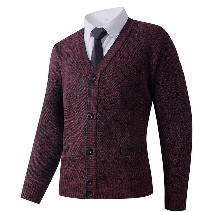 Men's cardigan with V-neck and classic design Lisslune