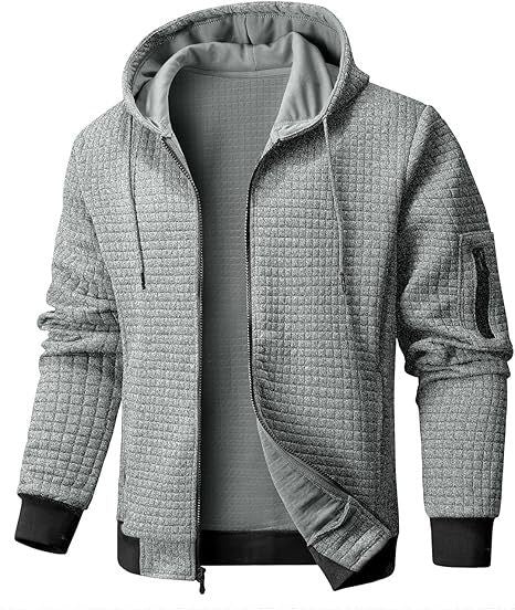 Men's quilted jacket with hood and practical zipper Lisslune
