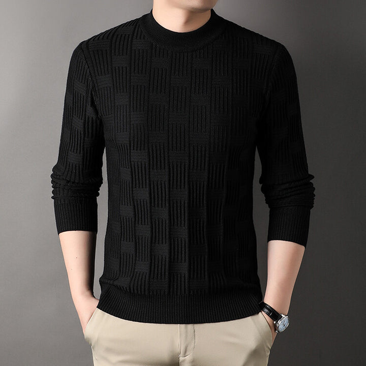 Men's fine-knit sweater with modern structure design Lisslune