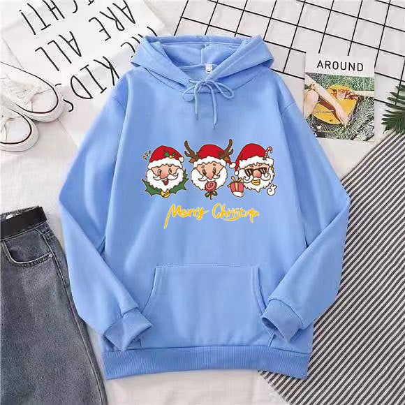 Women's hooded sweatshirt with festive Christmas motif Lisslune