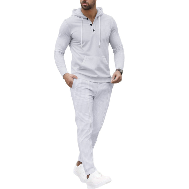 Men's stylish leisure hooded set with practical pockets Lisslune