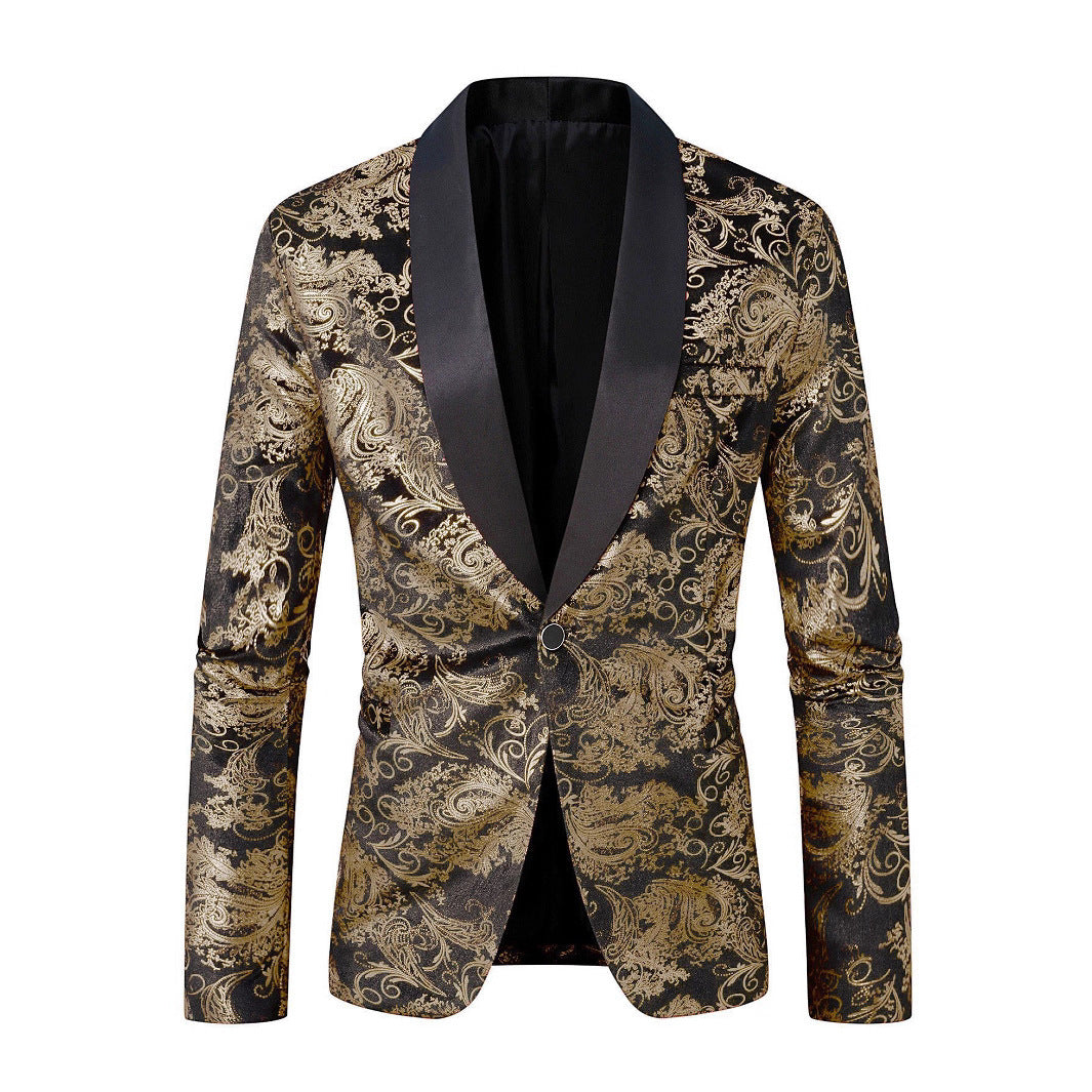 Men's elegant sequin blazer with floral pattern Lisslune