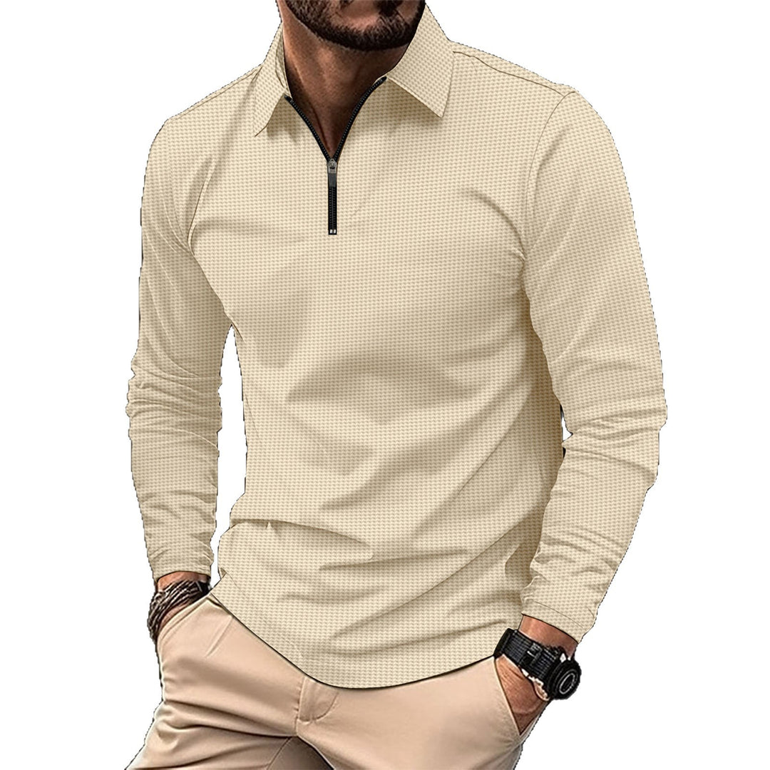 Men's elegant long-sleeve shirt with innovative zipper and textured outer material Lisslune