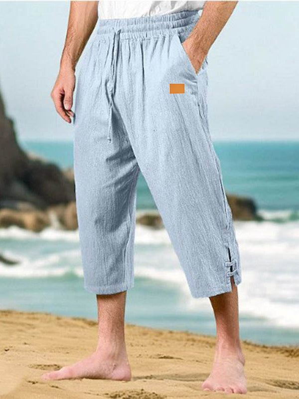 Men's leisure pants made of breathable cotton with adjustable drawstring Lisslune