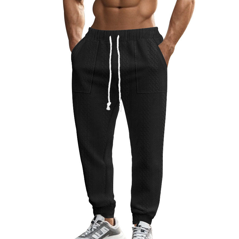 Men's sporty jogging pants with modern knit pattern Lisslune