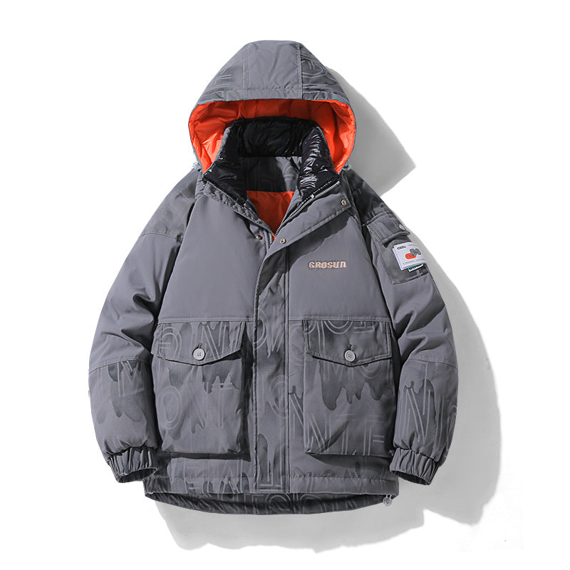 Men's padded winter jacket with adjustable hood design and practical pockets Lisslune