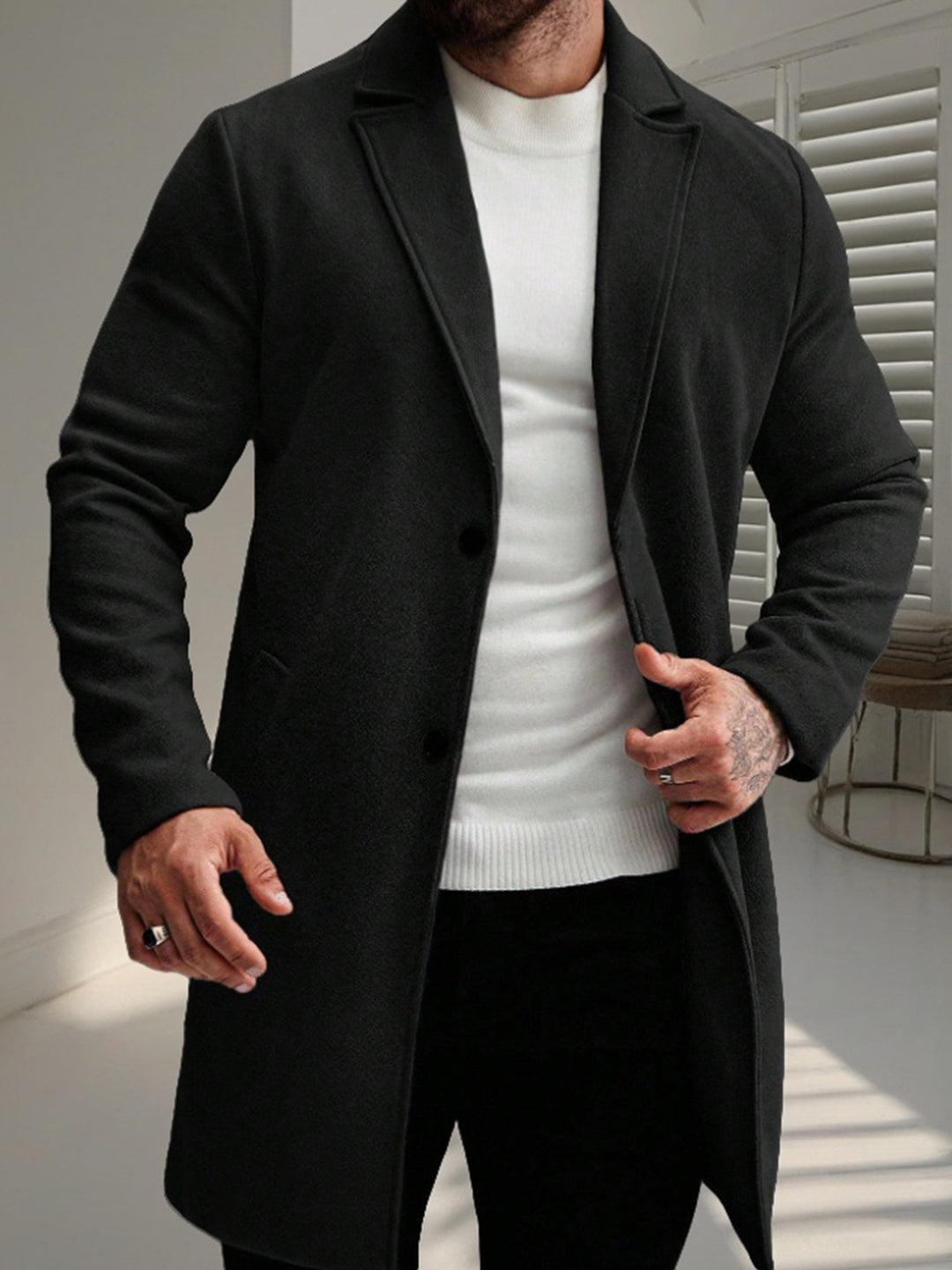 Men's elegant wool coat Lisslune