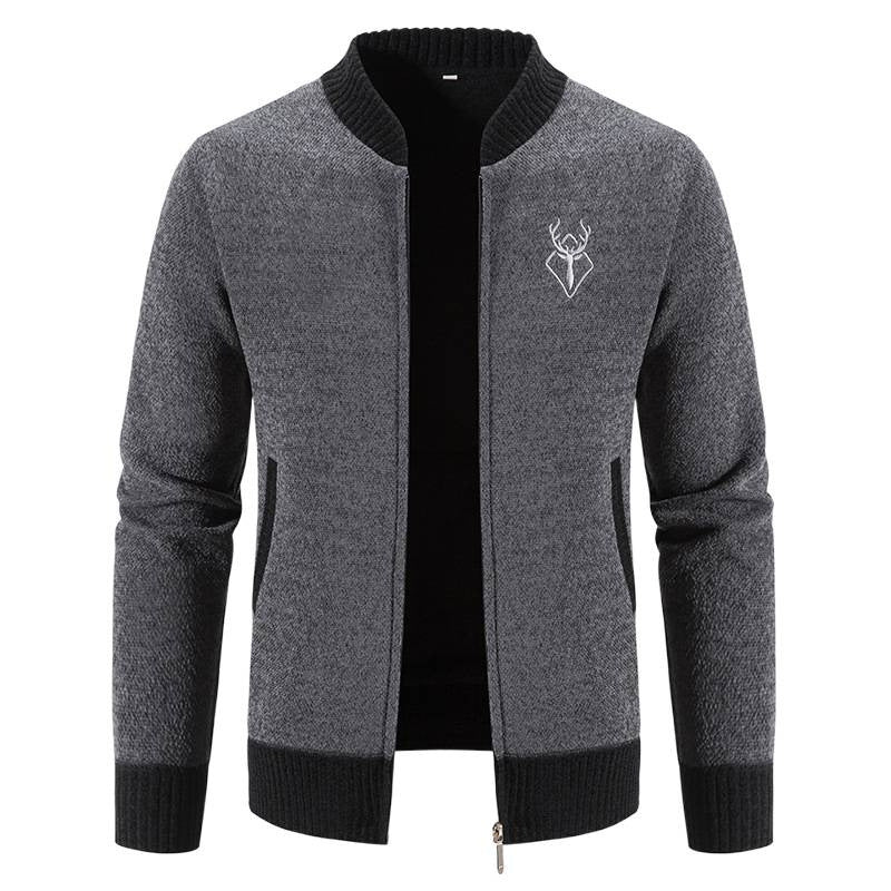 Men's fashionable cardigan with zipper and high collar Lisslune
