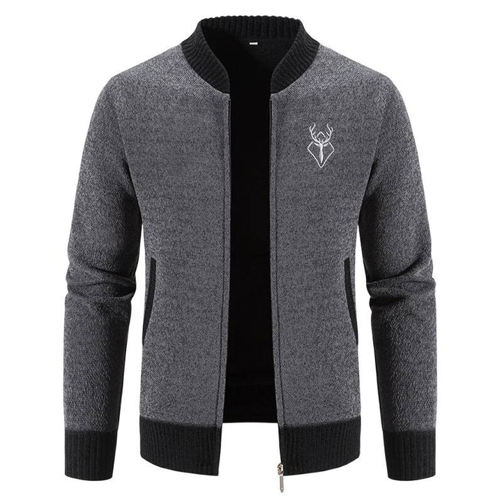 Men's fashionable cardigan with zipper and high collar Lisslune