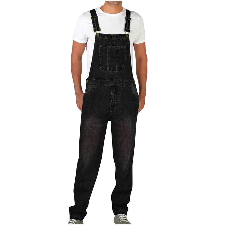 Herren Denim-Latzhose im lässigen Schnitt mit verstellbaren Trägern Lisslune