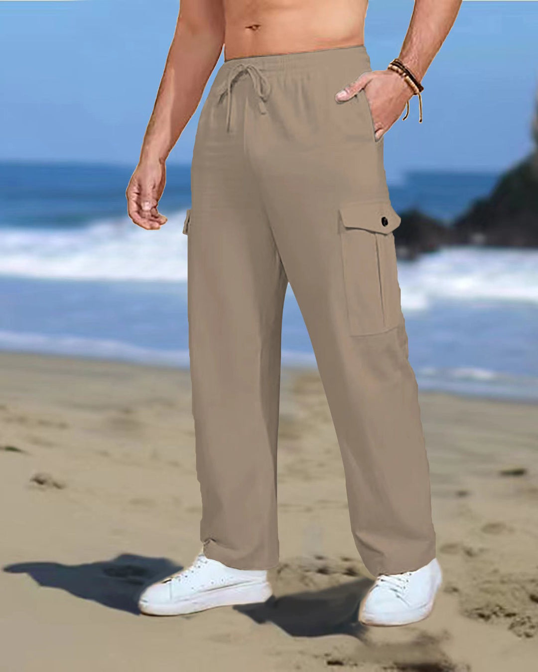 Men's cargo pants with versatile pockets and elastic waistband Lisslune