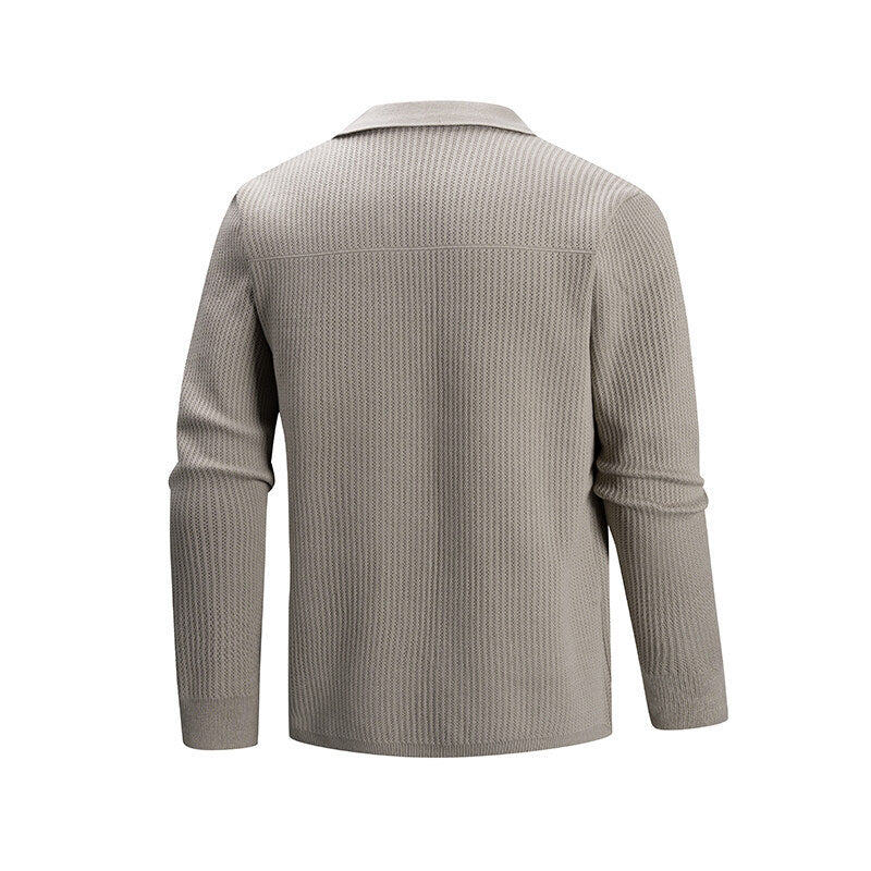 Men's cardigan with modern rib pattern and practical pockets Lisslune