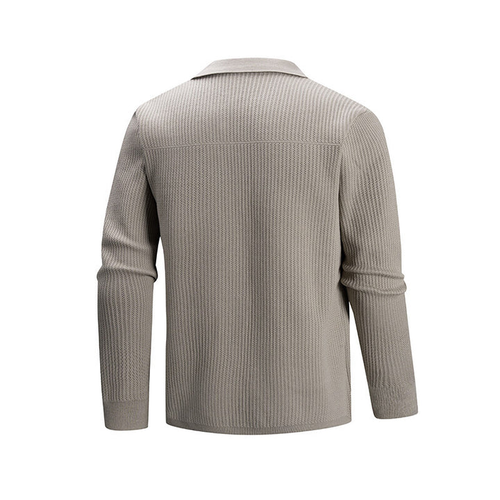 Men's cardigan with modern rib pattern and practical pockets Lisslune