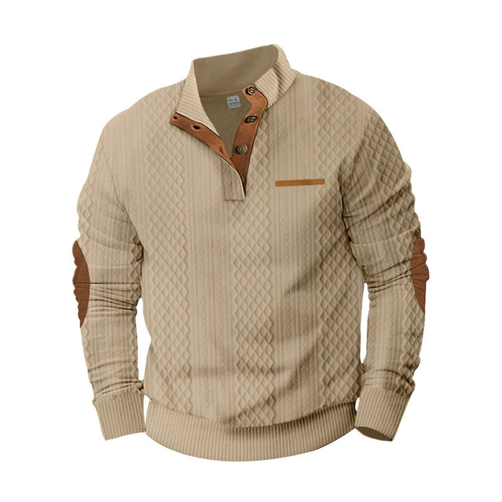 Men's knit sweater with textured design and contrast details Lisslune