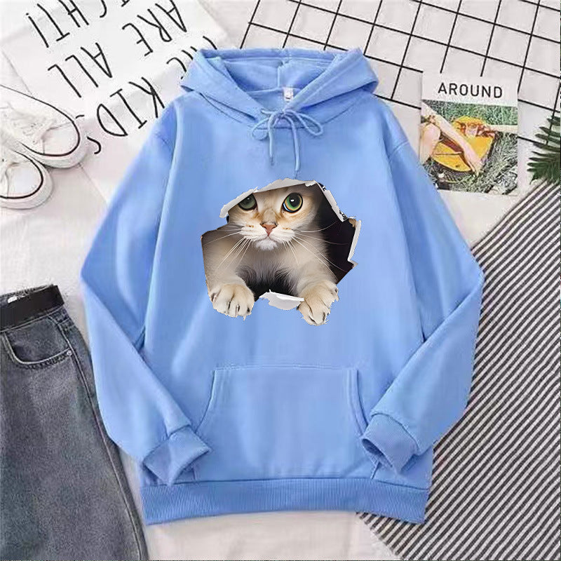Women's hoodie with creative cat design Lisslune 1772612757