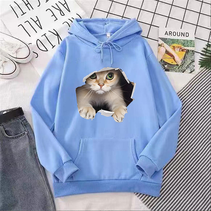 Women's hoodie with creative cat design Lisslune 1772612757