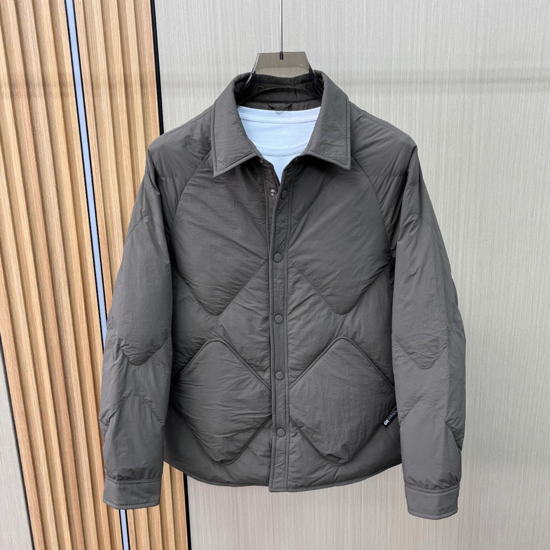 Men's Quilted Insulation Jacket with Practical Button Closure Lisslune
