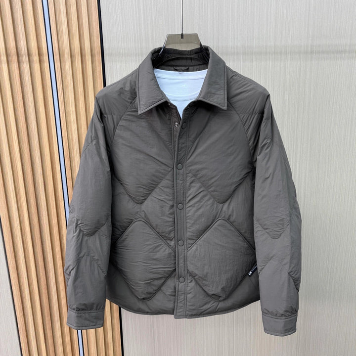 Men's Quilted Insulation Jacket with Practical Button Closure Lisslune