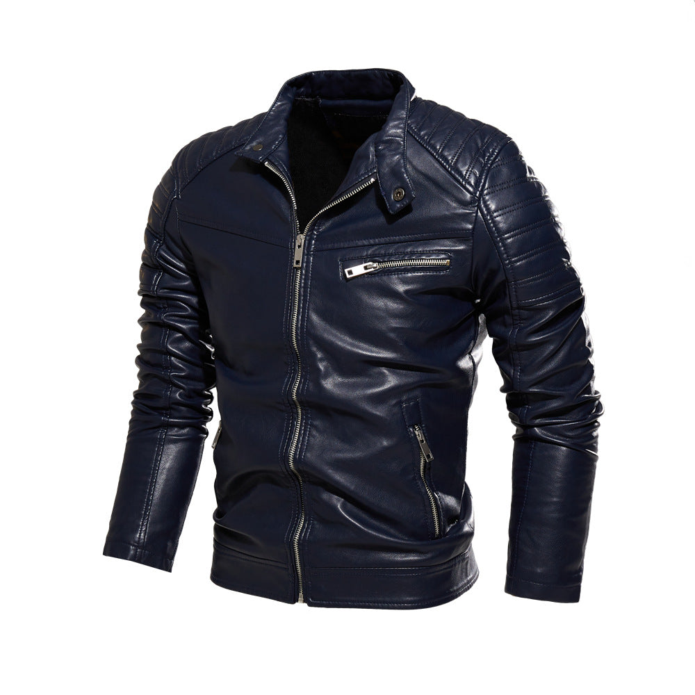 Men's synthetic leather jacket in stylish design with robust details Lisslune