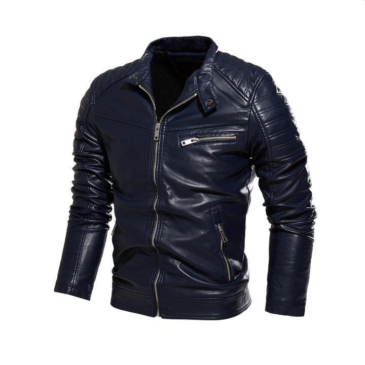 Men's synthetic leather jacket in stylish design with robust details Lisslune