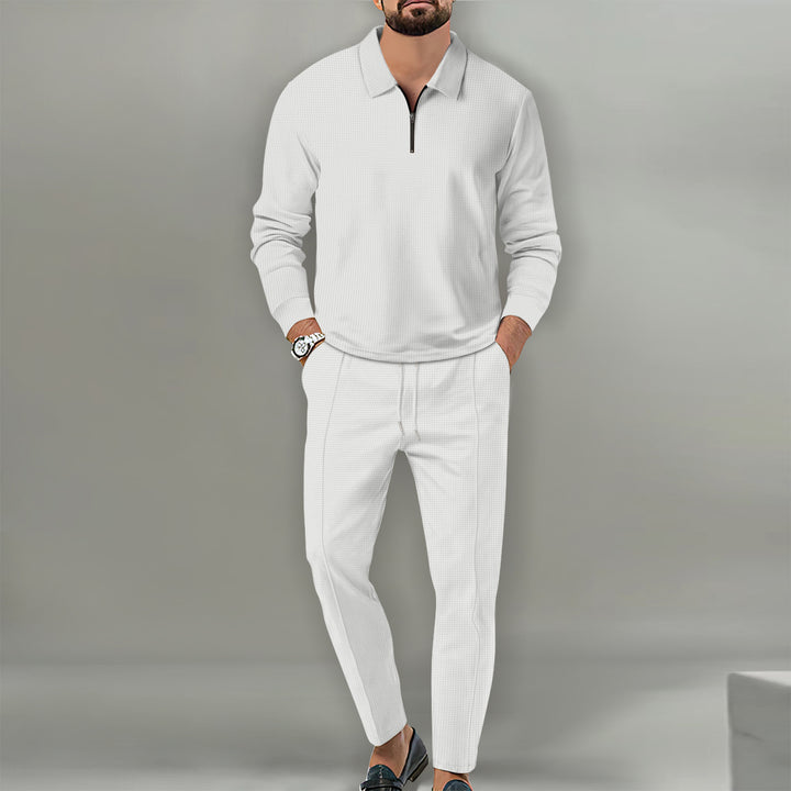 Men's sporty sweater with zipper and elegant slim-fit pants Lisslune