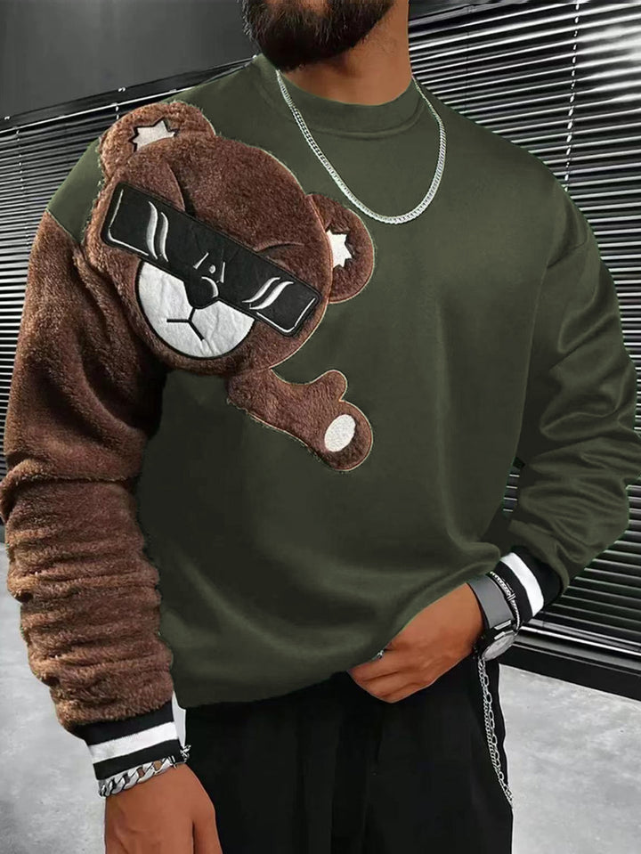 Men's Sweatshirt with Cozy Bear Motif Lisslune