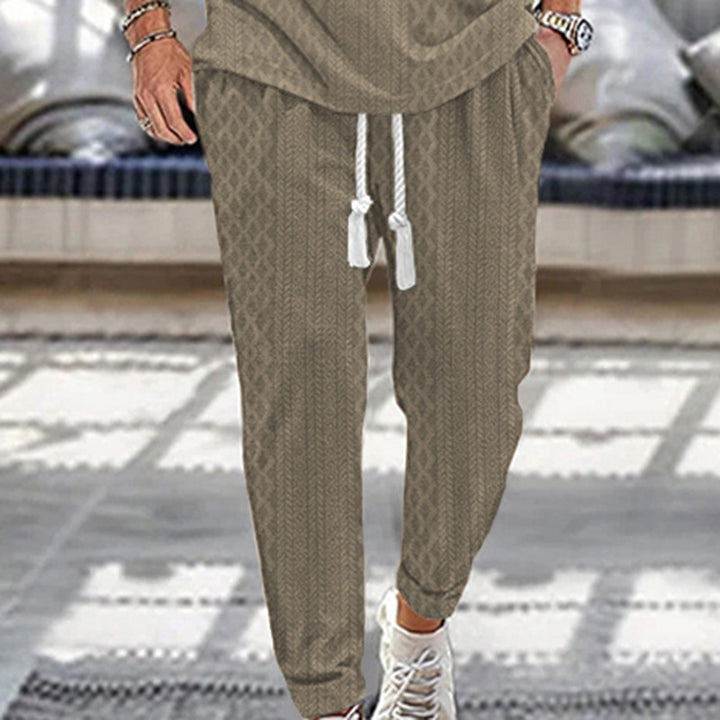 Men's sporty leisure pants with elastic waistband and side drawstring Lisslune