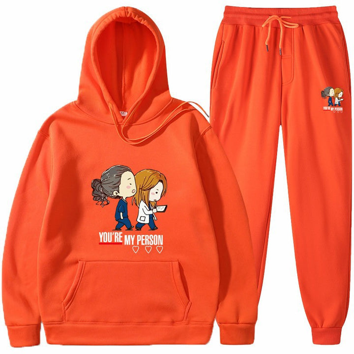 Women's Hoodie and Jogging Pants Set with Original Cartoon Design Lisslune