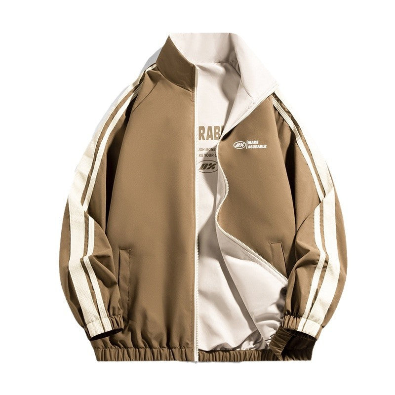 Men's sporty transitional jacket with contrast stripes Lisslune