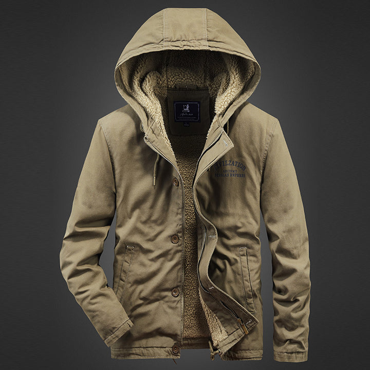 Men's warm fleece jacket with hood and insulating inner lining Lisslune