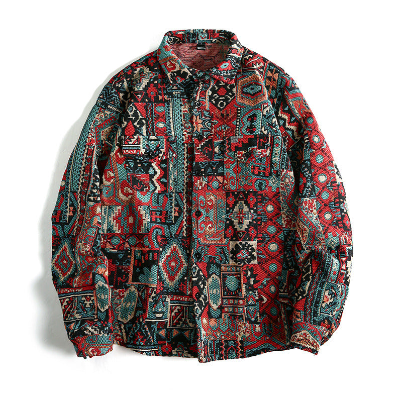 Men's patterned shirt in urban patchwork style Lisslune