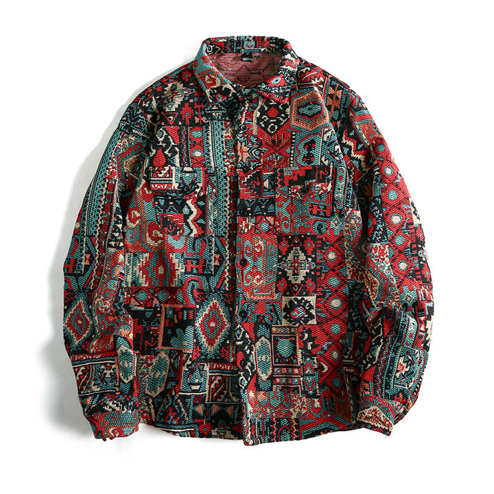 Men's patterned shirt in urban patchwork style Lisslune