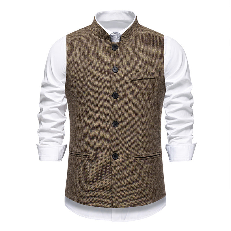 Men's elegant vest with classic design and textured fabric Lisslune