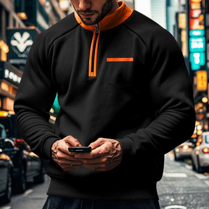 Men's functional pullover with short zip Lisslune